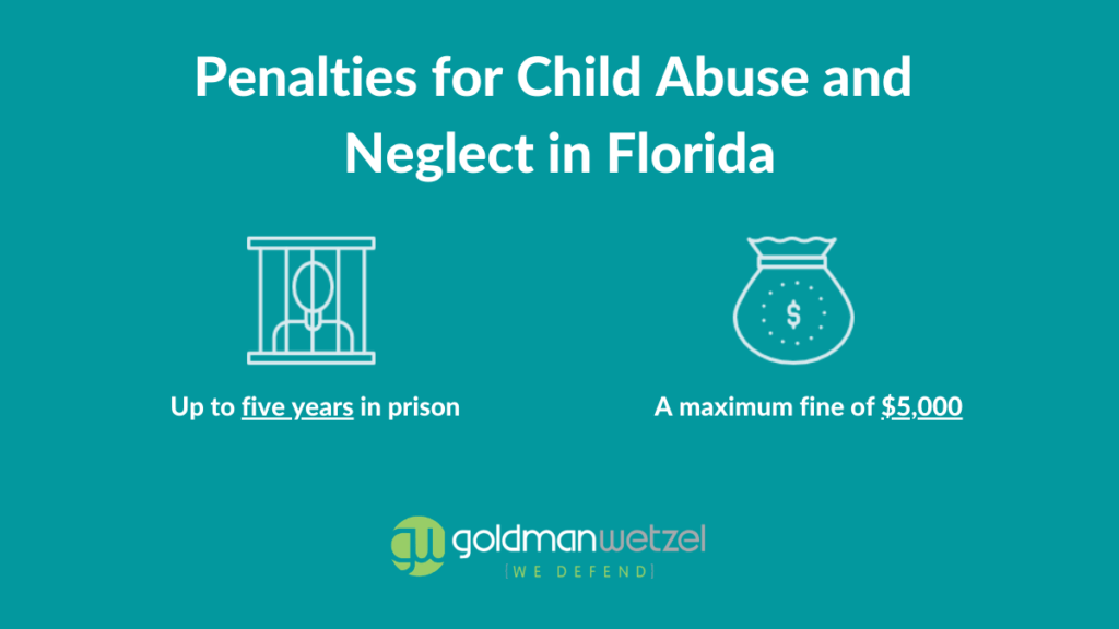 graphic showing child abuse penalties in florida